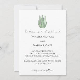 Convite Casamento de Cactus com Pipe Organ Elegante