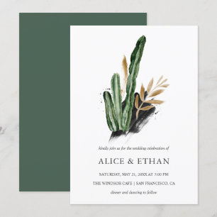 Convite Casamento de Cactus Tropical