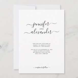 Convite Casamento de Caligrafia Chic All in One Chic