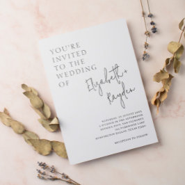 Convite Casamento de Caligrafia Clássica Moderna