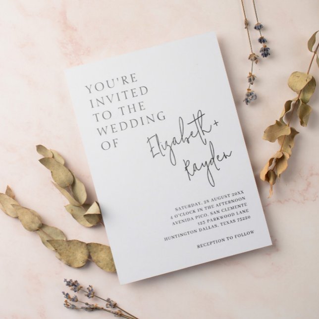 Convite Casamento de Caligrafia Clássica Moderna (Criador carregado)