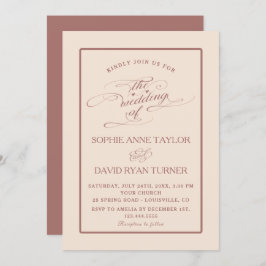 Convite Casamento de Caligrafia com a Forma de Pêssego Esc