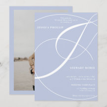 Casamento de caligrafia com fotos azuis