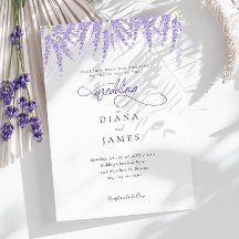 Casamento de Caligrafia com Lavanda Floral Elegant