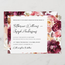 Convite Casamento de Caligrafia com Script Floral de Jardi