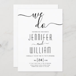 Convite Casamento de caligrafia cursiva com script