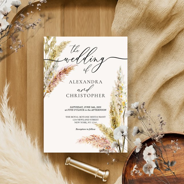 Convite Casamento de caligrafia de assinatura de Watercolo (Criador carregado)