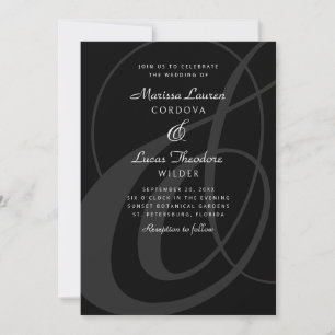 Convite Casamento de Caligrafia de Script de Ampersand Bra