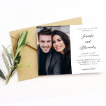 Convite Casamento de Caligrafia Elegante com Foto Lateral<br><div class="desc">Envie convites de casamento lindos e exclusivos com seus convites de caligrafia elegantes para caligrafia. Anime-se para o seu casamento com um cartão com sua foto favorita e uma caligrafia.</div>
