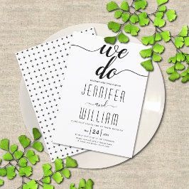 Convite Casamento de caligrafia elegante com script