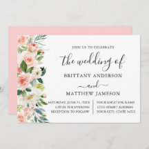 Casamento De Caligrafia Floral Com Blush De Cor-De