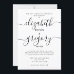 Convite Casamento de Caligrafia Manuscrita Preta e Branca<br><div class="desc">Convites para Casamento de Caligrafia Branca e Negra</div>