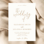 Convite Casamento de Caligrafia Minimalista Moderno<br><div class="desc">Convite para Casamento de Caligrafia Minimalista Moderna. Simples roteiro elegante e convite de design de tipografia mínima.</div>