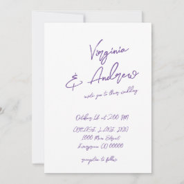 Convite Casamento de Caligrafia Minimalista Simples