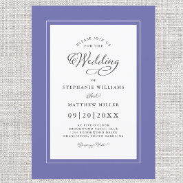 Convite Casamento de Caligrafia Moderna Elegante Azul