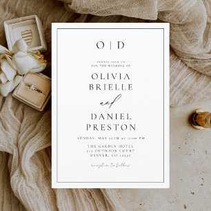 Convite Casamento de Caligrafia Moderna Minimalista