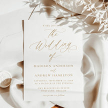Casamento de Caligrafia Moderna Minimalista a Ouro