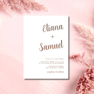 Convite Casamento de Caligrafia Moderna Minimalista Cappuc
