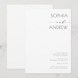 Convite Casamento de Caligrafia Moderna Simples