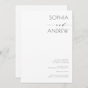 Convite Casamento de Caligrafia Moderna Simples