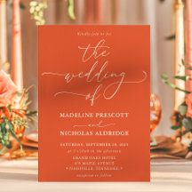 Casamento de Caligrafia Moderno Orange Verona Suns