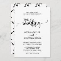 Casamento de Caligrafia Negra Simples