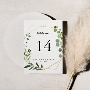 Convite Casamento de caligrafia tropical verde geométrica