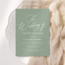 Casamento de Caligrafia Verde Elegante Sage