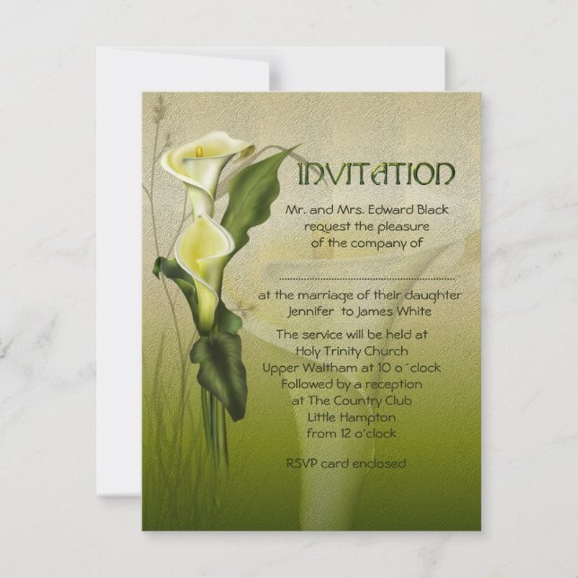 Convite Casamento de Calla Branco (Frente)