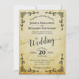 Convite Casamento de Calliografia por Pergaminho Russo