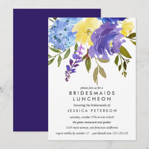 Convite Casamento de Camadas de Roupas Azuis Amarelas