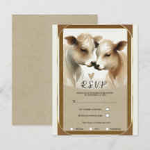 Casamento de Campo Amor Vaca Marrom Creme RSVP