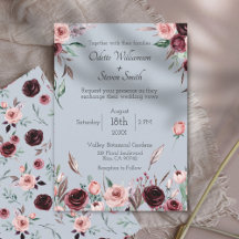 Casamento de Campo com Flores Azuis e Vermelho Bur
