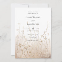 Casamento de Campo de Flor Floral Neutral Elegante