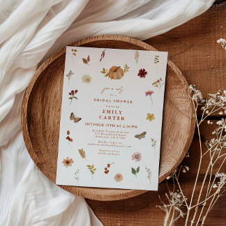Convite Casamento de Campo de Flores Silvestres de Outono