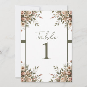 Convite Casamento de Canto Floral Verde Oliva e Branco Ele