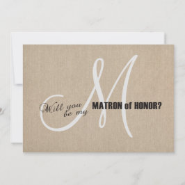 Convite Casamento de Canvas Rustic Linen Seja Minha Matriz