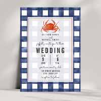 Casamento de Caranguejo Blue Gingham