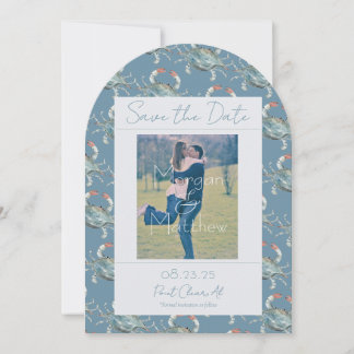 Convite Casamento de Caranguejo de Aquarela Elegante Salve