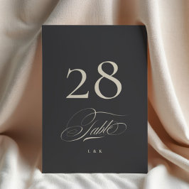 Convite Casamento de carvão vegetal 5 x 7 Número da Tabela