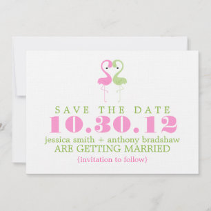 Convite Casamento de Casal de Flamingo Save the Date