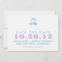 Casamento de Casal de Flamingo Save the Date