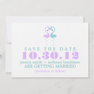 Convite Casamento de Casal de Flamingo Save the Date