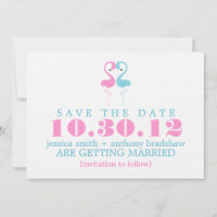 Casamento de Casal de Flamingo Save the Date