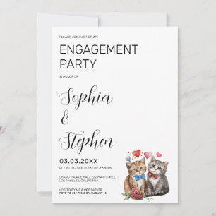 Convite Casamento de casal de gatos apaixonados