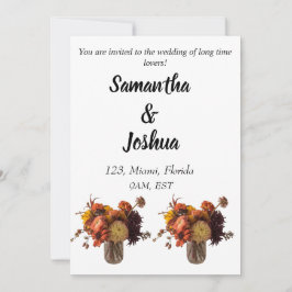 Convite Casamento de casal russa de Fall Boho Bohemian