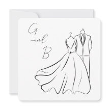 Casamento de Casamento B&W Elegante Tux & Dress Sq