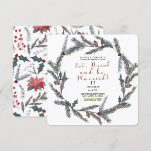 Convite Casamento De Casamento Com Berry De Pinho De inver