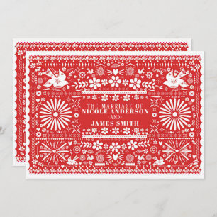 Convite Casamento de Casamento do Picado Vermelho e Livro 