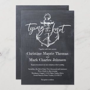 Convite Casamento de Casando Anchor Chalkboard